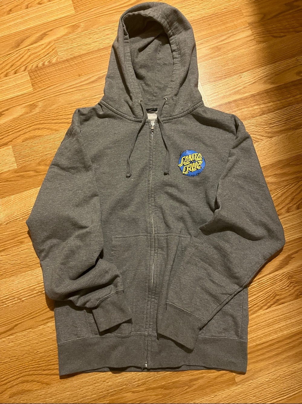 Santa Cruz Gray Zip-Up Hoodie Jacket